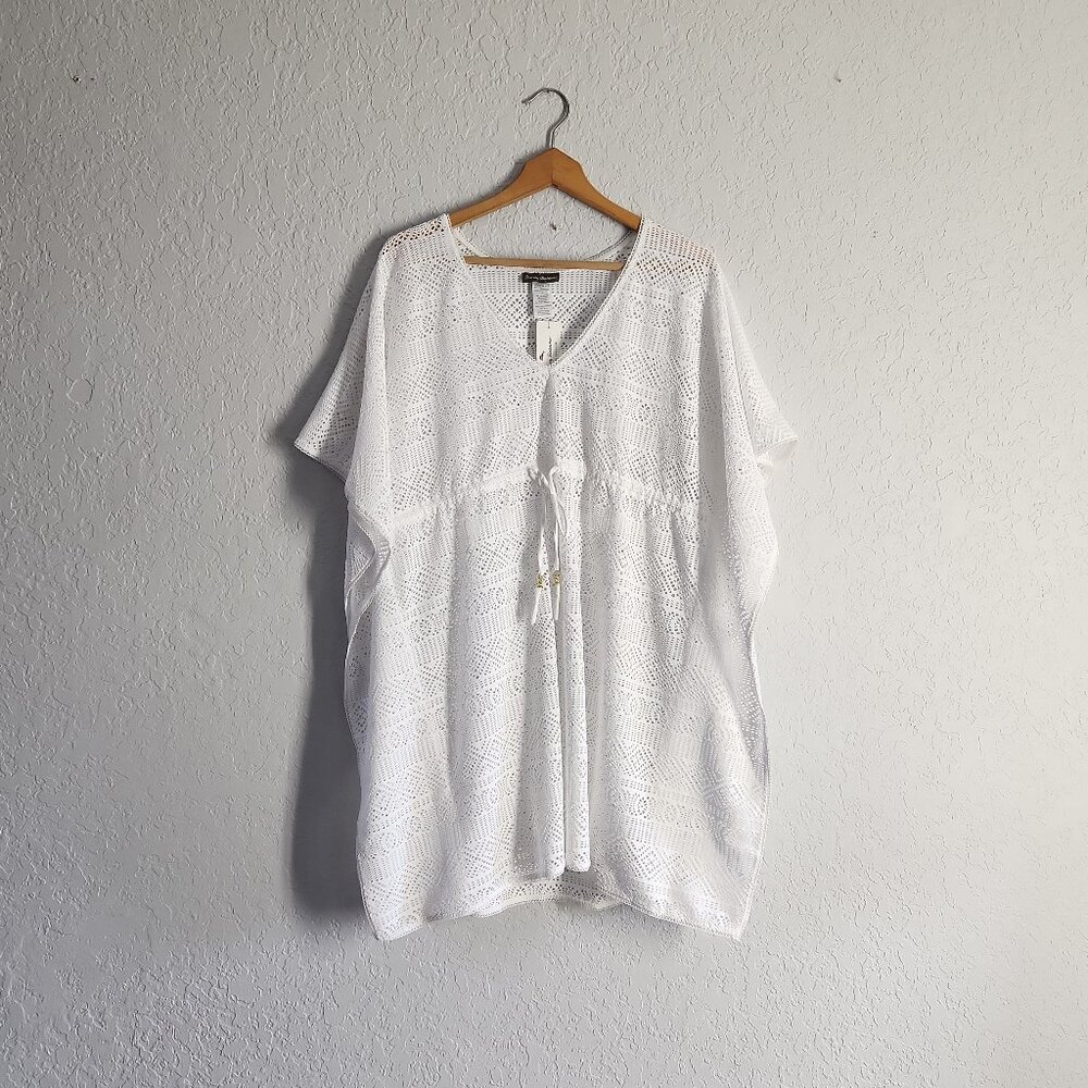 Tommy Bahama Crochet Tunic Swim Beach Cover Up in White Size L / XL  New